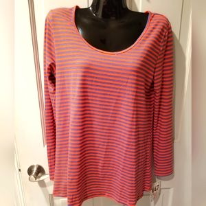 New Lularoe Blue and Red Striped Blouse